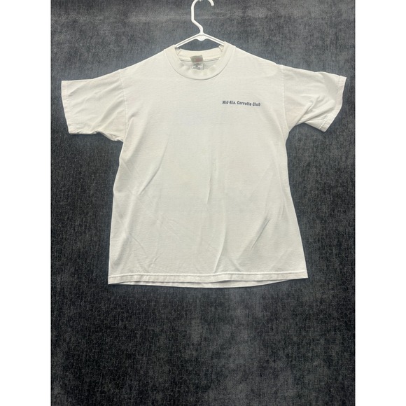 Fruit of the Loom Other - Vintage‎ Fruit Of The Loom T Shirt Mens Medium White Mid-Alabama Corvette Club